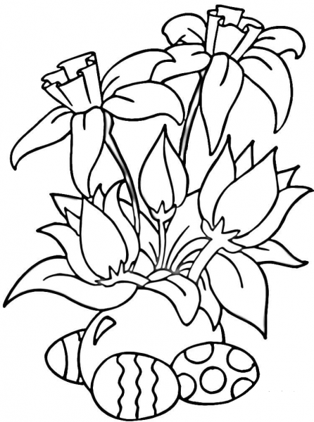 Easter Daffodils coloring page image