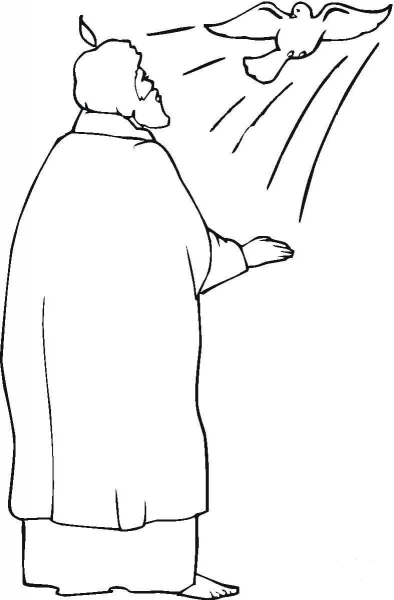 Easter Dove Flies Away To Heavens coloring page image