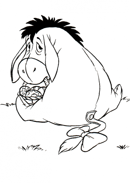 Easter Eeyore coloring page image