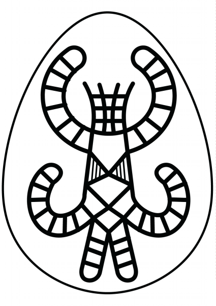 Easter Egg with Abstract Figure coloring page image