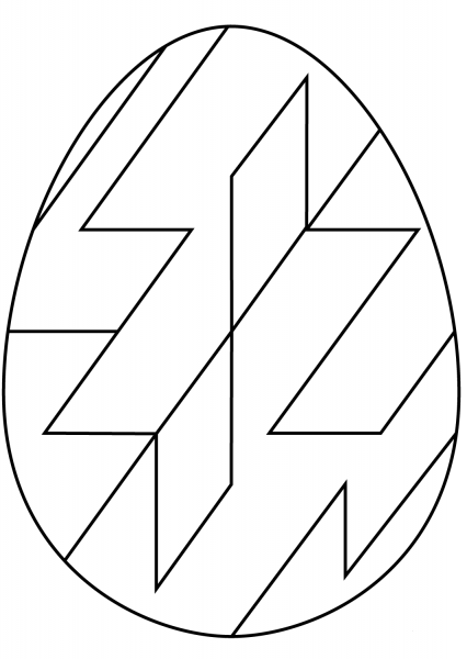 Easter Egg with Abstract Geometric Pattern coloring page image
