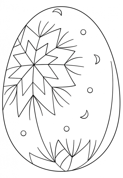 Easter Egg with Abstract Pattern coloring page image