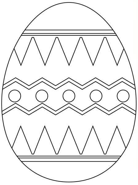 Easter Egg with Abstract Pattern coloring page image