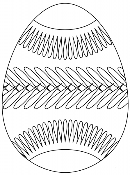 Easter Egg with Belt Pattern coloring page image