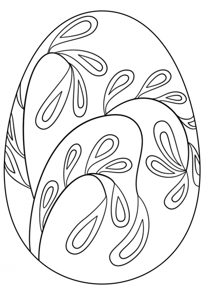 Easter Egg with Floral Pattern coloring page image
