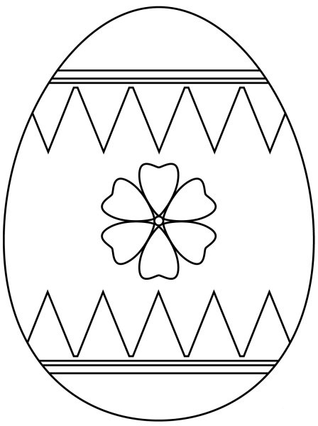 Easter Egg with Flower coloring page image