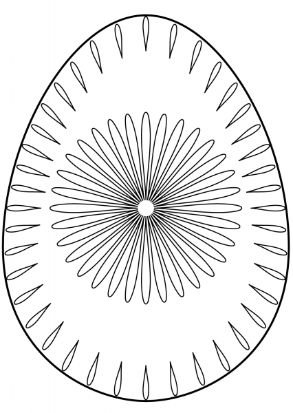 Easter Egg with Flower Pattern 2 coloring page image
