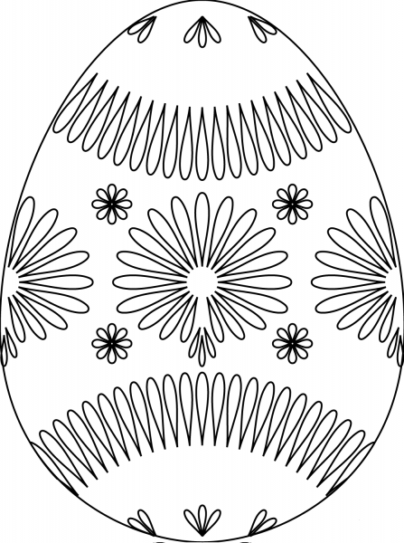 Easter Egg with Flower Pattern coloring page image