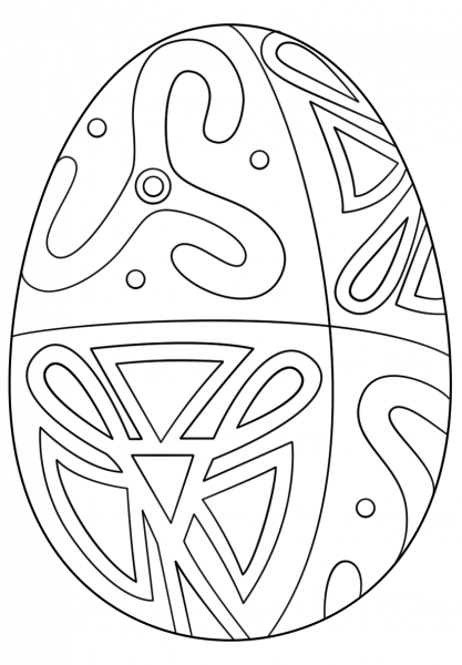 Easter Egg with Folk Pattern coloring page image