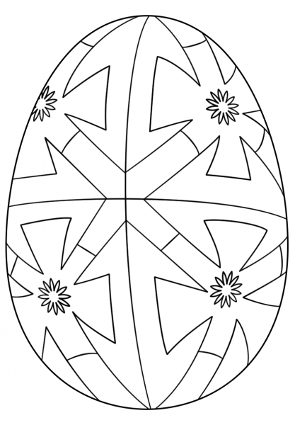 Easter Egg with Geometric Pattern coloring page image
