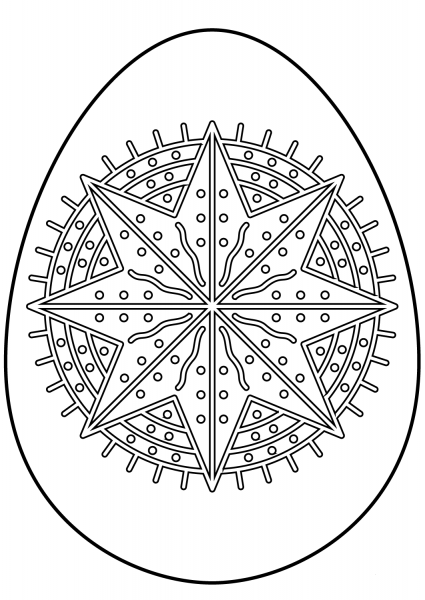 Easter Egg with Octagram Star coloring page image