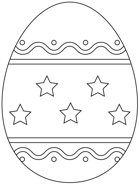 Easter Egg with Simple Pattern coloring page image