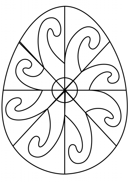 Easter Egg with Spiral Pattern coloring page image