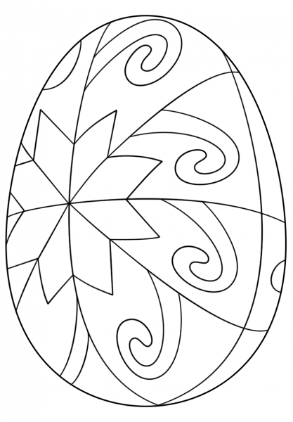 Easter Egg with Star Pattern coloring page image