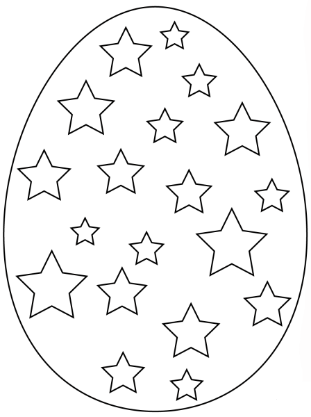 Easter Egg with Stars coloring page image