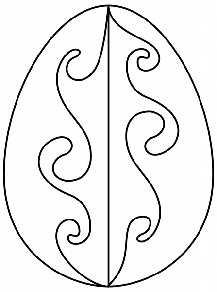 Easter Egg with Waves Pattern coloring page image