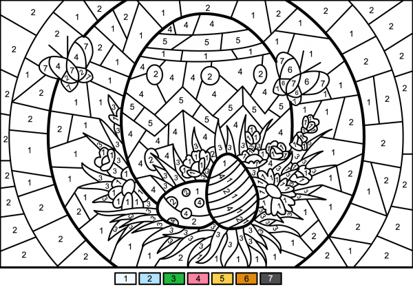 Easter Eggs Color by Number image