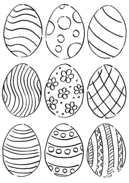 Easter Eggs Pattern coloring page image