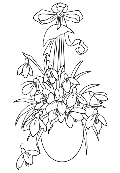 Easter Flowers coloring page image