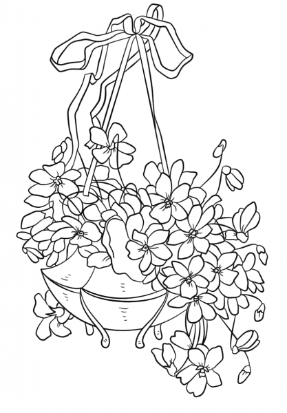Easter Flowers coloring page image