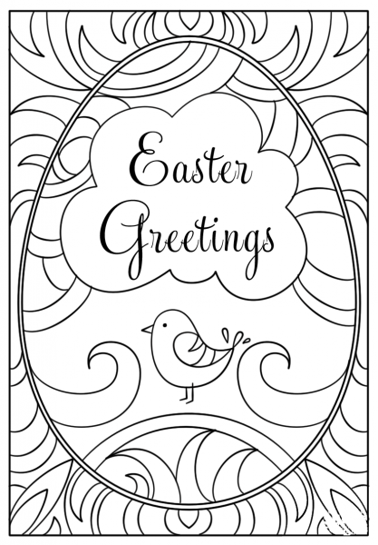 Easter Greetings coloring page image