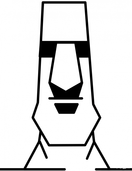 Easter Island Moai Statue coloring page image