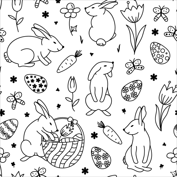 Easter Pattern coloring page image