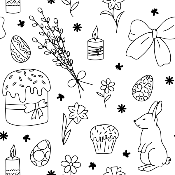Easter Pattern coloring page image