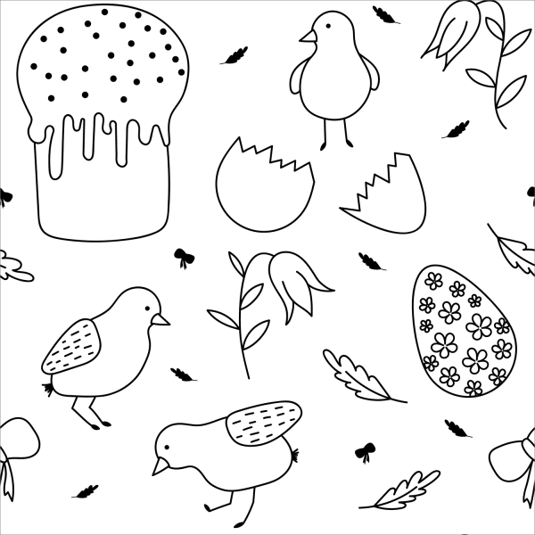 Easter Pattern coloring page image