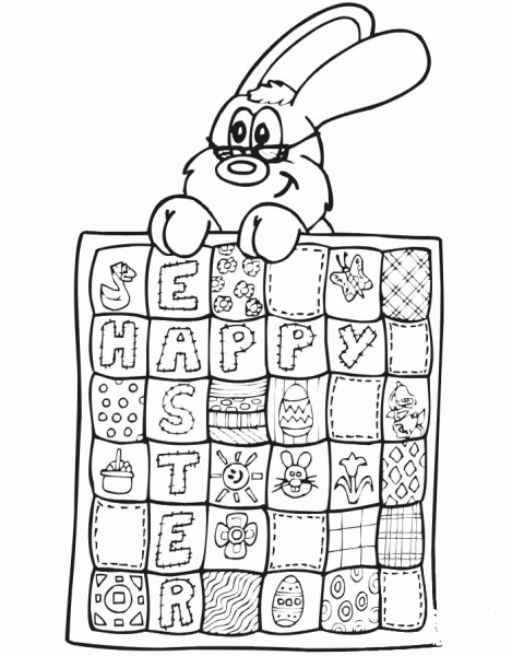 Easter Quilt coloring page image