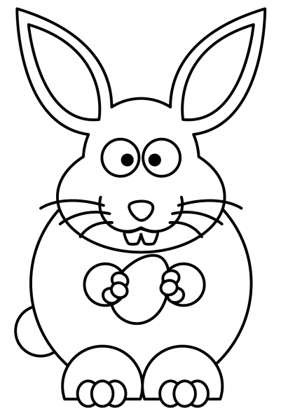Easter Rabbit with Egg coloring page image