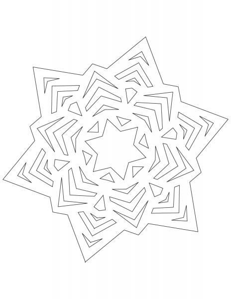 Easy Snowflake coloring page image