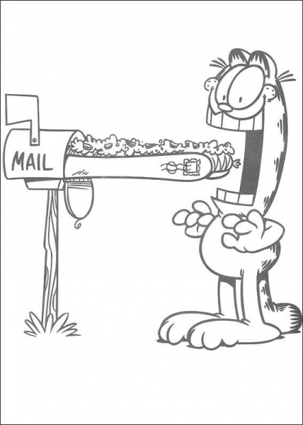 Eating Mail  coloring page image