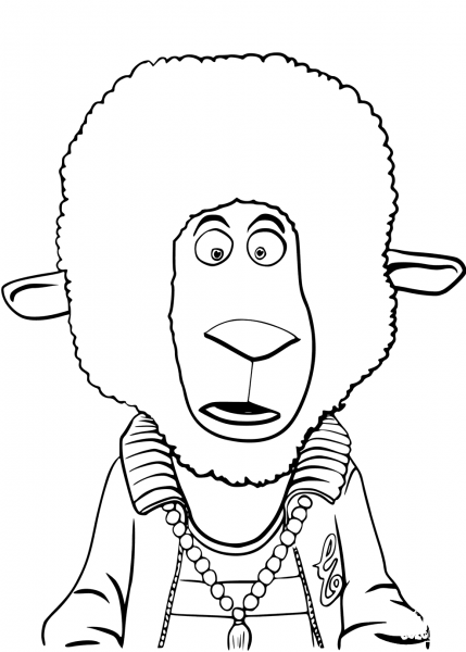 Eddie Noodleman Sheep from Sing coloring page image