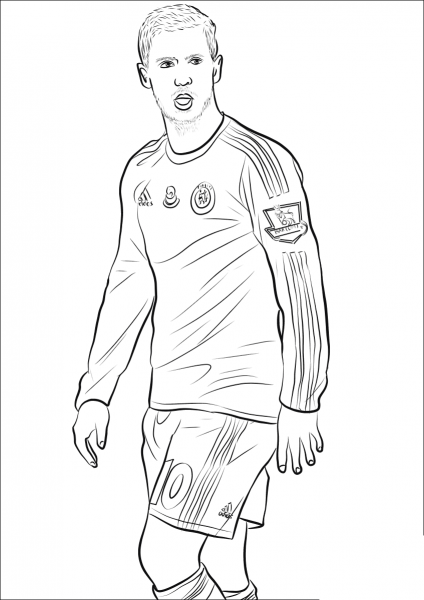 Eden Hazard coloring page image