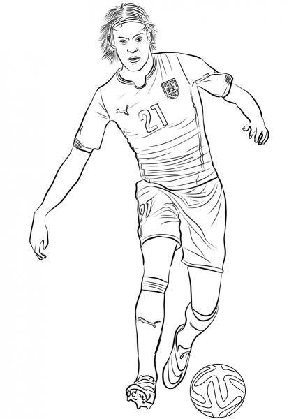 Edinson Cavani coloring page image