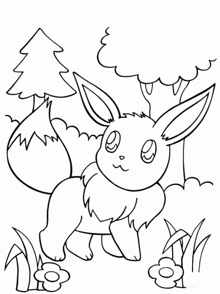 Eevee coloring page image