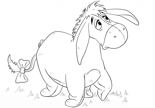Eeyore coloring page image