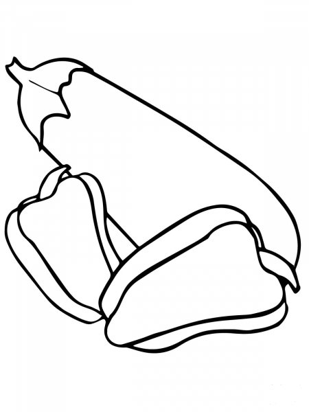 Eggplant and Red Pepper coloring page image