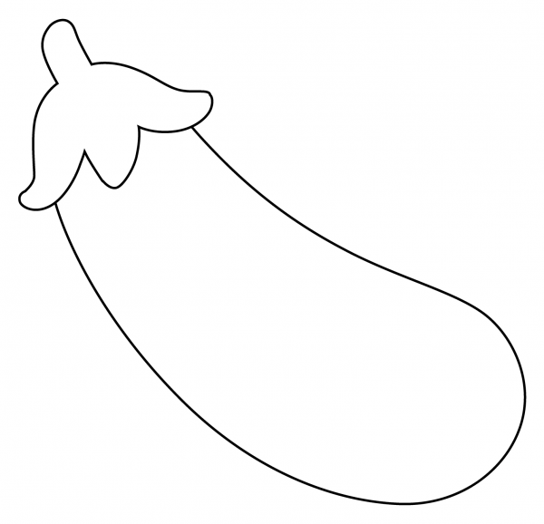 Eggplant Emoji coloring page image