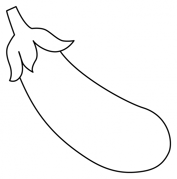 Eggplant Emoji coloring page image