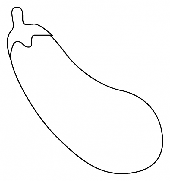 Eggplant Emoji coloring page image