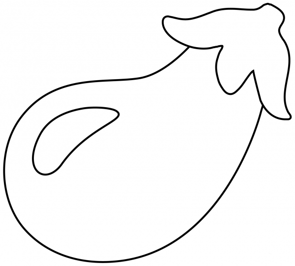 Eggplant Emoji coloring page image