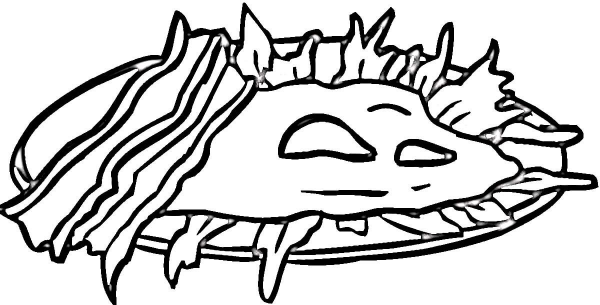 Eggs and Bacon  coloring page image