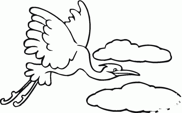 Egret Flies coloring page image