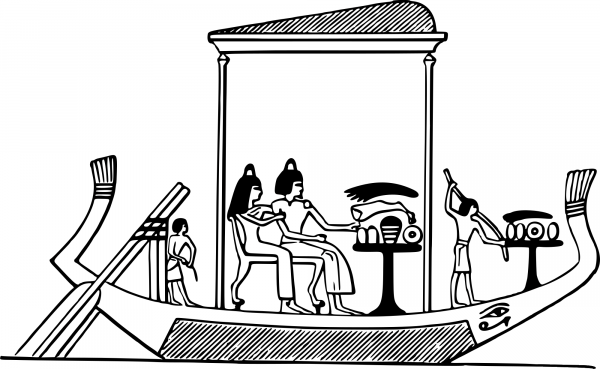Egyptian Boat coloring page image