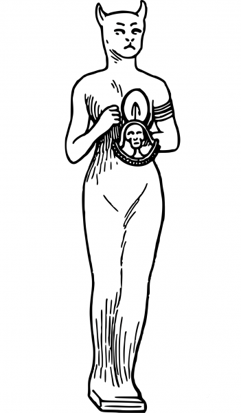 Egyptian Cat Goddess coloring page image