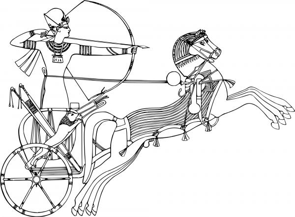 Egyptian Chariot coloring page image