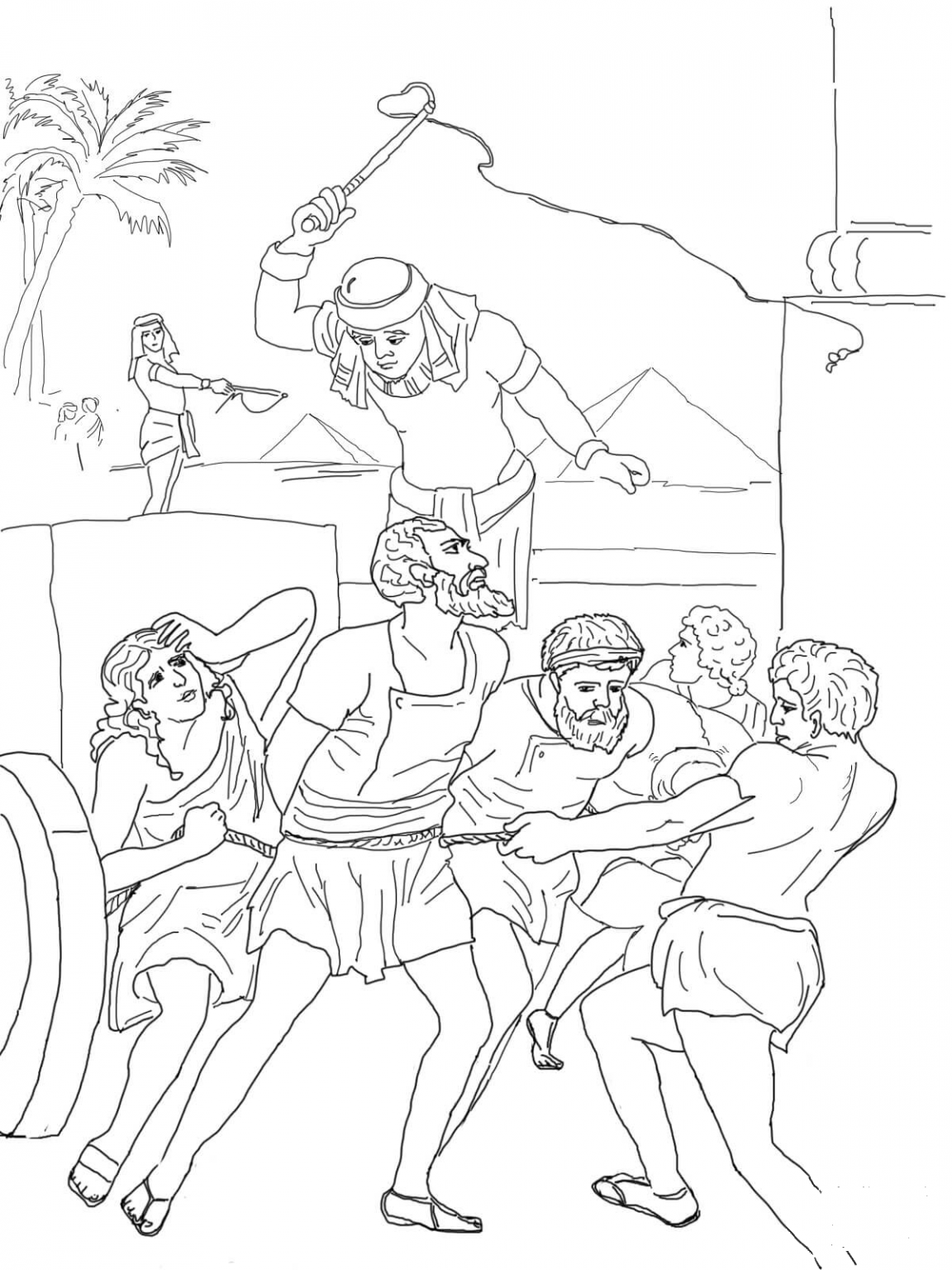 Egyptian Enslavement of Israelites coloring page - ColouringPages