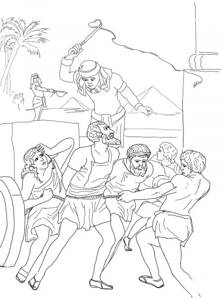 Egyptian Enslavement of Israelites coloring page image